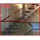 Straight Stringer Staircase VK11S 304 Stainless Steel,Glass Tread,12mm Tempered Glass Railing, Double Steel Plate Stair,