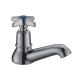 8 - 12um Chrome Brass Basin One Cross Handle Tap Faucets , Under Counter Basin Faucet