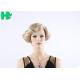 Machine Made Short Synthetic Wigs Human Hair For Noble Lady Soft And Comfortable