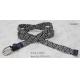 1.95 Cm Black / White Fabric Elastic Belt , Nickel Zinc Alloy Buckles Stretch Belts