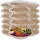 24OZ Round Disposable Bowls With PET Lids, Bamboo Fiber Paper Bowls  Take Away Food Containers Eco-Friendly Plant