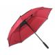 Vented Extra Long Shaft Collapsible Golf Umbrella 190T Pongee Solid Color