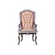 Crystal Buttoning Antique Wooden Throne Chair Retro Imitation Wood Frame Leather Chair