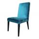 2018 Modern design blue velvet fabric wooden dining chair