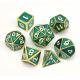 Polyhedron Green Metal RPG Dice Portable With Exquisite Gift Box Packaging​