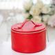 Customized Lightweight Ladies Leather Vanity Case Portable Round Red