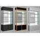 Portable Wheel Shop Display Shelving Lockable Glass Cabinet For Shopping Mall