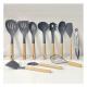 7-Piece Utensil Sets with Wooden Handle and Hanging Hole Heat Resistant up to 240C