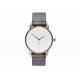 5ATM water resistant Grey leather wrist watch rose gold quartz watches bezel japan movt