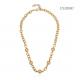 Expensive brand golden ball thick chain torque 18k Gold Stainless Steel Necklace