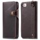 High Quality Cell phone accessories Genuine Leather wallet card leather case for iPhone 8 with a Lanyard