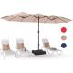 Patio Umbrellas, Outdoor Market Large Umbrella wirh Base, Rectangle Long Double-Sided Umbrella Yard Lawn Garden