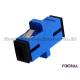 Single Mode SC PC Optic Fiber Adapter Simplex With Flange And Black Dust Cap