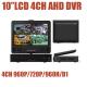 10'' LCD Monitor All in one 4CH HD AHD CCTV DVR for 720P 960P 960H D1 analog Cameras Surveillance Recorder system