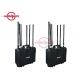 Rechargeable Battery Mobile Phone Signal Jammer 300W Working For Dangerous Signals