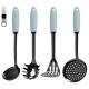 Perforated Stainless Steel And Silicone Utensils , LFGB 4 Piece Utensil Set
