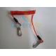 Transparent Red 4''Length Coiled Cable Tool Safety Lanyard w/Securing Clips