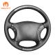 Mercedes-Benz C-Class 2001-2007 Custom Carbon Leather Steering Wheel Cover with Suede