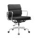 Luxury Low Back Soft Pad Office Chair / Genuine Leather Functional Swivel Chair