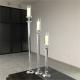Small Crystal Glass Candle Holder Luxury Event Table Decoration Long Pole 115CM