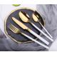 High Quality New White and Gold Cutlery Set Stainless Steel Flatware Talheres