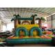Attractive Palm Tree Inflatable Obstacle Courses 0.55mm Pvc Tarpaulin 12 X 4m