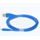 Blue Nylon Braided USB 3.1 Lightning Cable 1 Meter Strong Connection