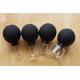 4 Pieces Black Glass Face Cupping Therapy Set Silicone Vacuum Facial Massage Cups Anti Cellulite Lymphatic Sets