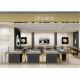 S/S + MDF + Glass + Lights Gold Jewellery Showroom Interior 3D Design