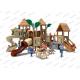 Outdoor Plasitc Wooden Playground Slide Bamboo Landscape Children Paradise