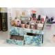 Square Desk Organiser Box / Glass Makeup Storage Box Tropical Rainforest Pattern