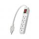4 outlet Power Strip and Extension Socket With 15A Circuit Breaker Surger