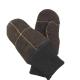 Soft Sheepskin Double Face Leather Mitten Gloves With Knitted Cuff