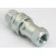 ISO A Hydraulic Quick Connect Couplings , Chrome Three Flat Face Hydraulic Coupler