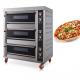 6 trays Triple Deck Pizza Oven Machine 0.3Kw for restaurant canteen