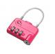 Cable zinc alloy TSA travel lock& Fashion Design pink Tsa Luggage Lock& 80g Tsa Bag Number Lock