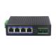 Din Rail Mounted Unmanaged Industrial Ethernet Switch 4 UTP Ports DC52V