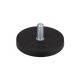 D66mm Rubberized neodymium pot magnets with 20kg force and durable rubber coating