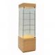 Contemporary Lockable Glass Showcase Cabinet With Storage Base Adjustable Shelving
