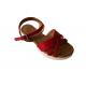 Custmized Fashion Red Women PU Cross Strap Sandal