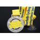 Cut Out Design And Glitter Color Metal Award Medals with Printing Ribbon Gold Plating