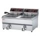 Double Tanks Electric Deep Fryer with Oil Valve and 60-200 Degree Temperature Range