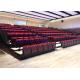 Red Color Telescopic Retractable Bleacher Seating With Wooden Armrest