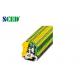 Yellow / Green 8.2mm Width 6mm2 Din Rail Terminal Blocks Ground Earthing Connector
