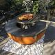 Outdoor Round Rusty Barbecue Fire Bowl Corten Steel Camping Fire Pit Grill