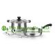 2 pieces stainless steel cooking cookware including fry pan and soup pot and milK pot