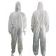 CE Certified Waterproof White Disposable Coveralls in 55-70gsm for Type 5 6 Protection