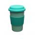 Bamboo fiber mug with silicone sleeve rubber lid 350ml 400ml 450ml
