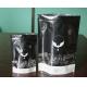 Matt Black Aluminum Foil Coffee / Tea Bags Packaging Mouisture Proof Bags