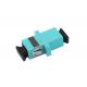 SC Simplex OM3 Fiber Optic Single Mode Adapter Coupler Aqua Blue With Flange